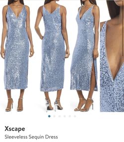 Xscape Blue Size 4 Homecoming 70 Off Side Slit Jewelled Cocktail Dress on Queenly