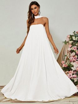 Style FSWD0847 Faeriesty White Size 0 Jersey Tulle Military Floor Length A-line Dress on Queenly