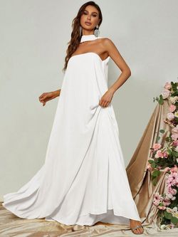 Style FSWD0847 Faeriesty White Size 4 Jersey Floor Length A-line Dress on Queenly