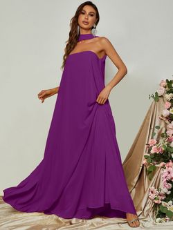 Style FSWD0847 Faeriesty Purple Size 8 Fswd0847 Polyester Tall Height A-line Dress on Queenly