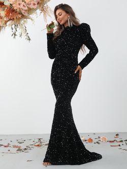 Style FSWD0873 Faeriesty Black Size 12 Tall Height Jersey Floor Length Mermaid Dress on Queenly