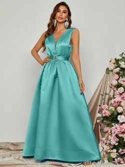Style FSWD0731 Faeriesty Green Size 0 Satin Polyester Tall Height Silk Ball gown on Queenly