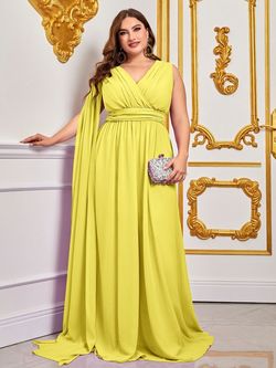 Style FSWD0779P Faeriesty Yellow Size 20 Military Floor Length A-line Dress on Queenly