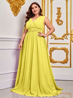 Style FSWD0779P Faeriesty Yellow Size 28 Military Floor Length A-line Dress on Queenly