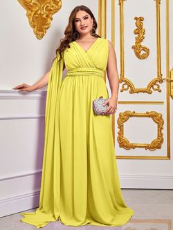 Style FSWD0779P Faeriesty Yellow Size 28 Military Floor Length A-line Dress on Queenly