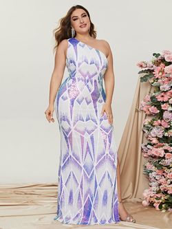 Style FSWD0798P Faeriesty White Size 28 Euphoria Sequined Sequin Summer Side slit Dress on Queenly