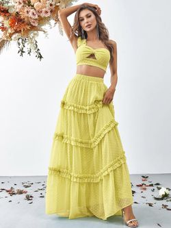 Style FSWU9004 Faeriesty Yellow Size 12 Two Piece Military Tall Height Plus Size Straight Dress on Queenly