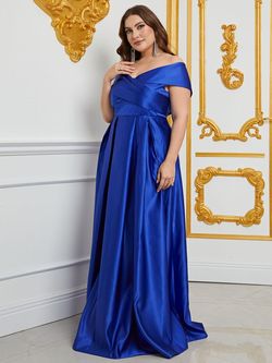 Style FSWD0861P Faeriesty Blue Size 20 Jersey Plus Size Tall Height Prom A-line Dress on Queenly