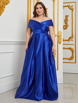 Style FSWD0861P Faeriesty Blue Size 24 Military Plus Size Tall Height Prom A-line Dress on Queenly