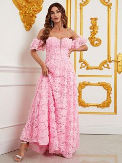 Style FSWD0832 Faeriesty Pink Size 16 A-line Jersey Black Tie Straight Dress on Queenly