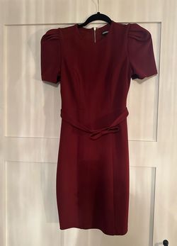 Express Red Size 0 Belt Midi Cocktail Dress on Queenly