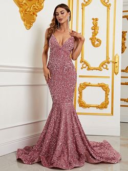 Style FSWD0594 Faeriesty Pink Size 0 Jersey Polyester Jewelled Mermaid Dress on Queenly