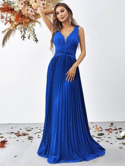 Style FSWD0972 Faeriesty Blue Size 0 Jersey Military Floor Length A-line Dress on Queenly