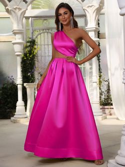 Style FSWD0627 Faeriesty Pink Size 4 Fswd0627 Satin One Shoulder A-line Dress on Queenly