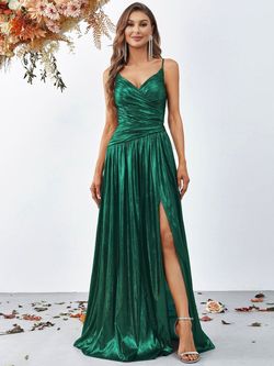 Style FSWD0778 Faeriesty Green Size 0 Shiny Fswd0778 Polyester A-line Dress on Queenly
