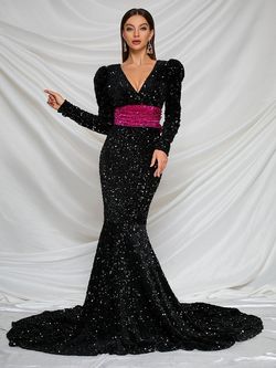 Style FSWD0422 Faeriesty Multicolor Size 0 Long Sleeve Jersey Mermaid Dress on Queenly