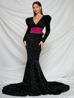 Style FSWD0422 Faeriesty Multicolor Size 0 Fswd0422 Long Sleeve Sequined Mermaid Dress on Queenly