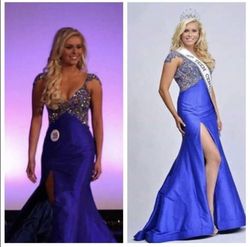 Sherri Hill Blue Size 2 Pageant Ball gown on Queenly