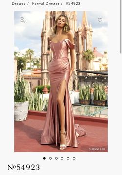 Style 54924 Sherri Hill Gold Size 00 Sweet 16 Jersey Mermaid Dress on Queenly