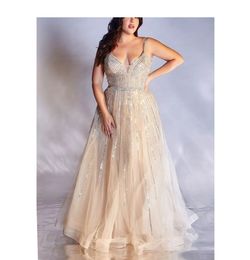 Style Champagne Silver Rhinestone Glitter Tulle Formal Ball Gown Silver Size 10 Ball gown on Queenly