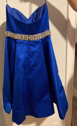 Jovani Blue Size 2 Midi Homecoming Cocktail Dress on Queenly