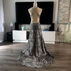 Jovani Silver Size 10 Sweetheart Bridgerton Appearance Backless Mermaid Dress on Queenly