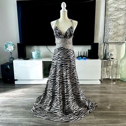 Jovani Silver Size 10 Sweetheart Bridgerton Appearance Backless Mermaid Dress on Queenly