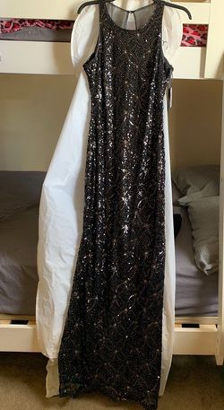 Betsy and Adam Black Tie Size 6 Floor Length Straight Dress on Queenly