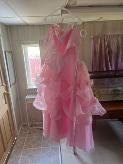 Wish Pink Size 12 Black Tie Never Plus Size Ball gown on Queenly