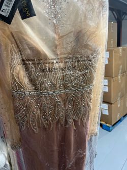 Terani Couture Nude Size 18 Plus Size Sweetheart Sequin Straight Dress on Queenly