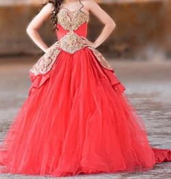 Ragazza fashion Red Size 2 Jewelled Prom Tulle Train Dress on Queenly