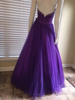 Mac Duggal Purple Size 0 Sequined Black Tie Sequin Ball gown on Queenly
