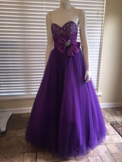 Mac Duggal Purple Size 0 Sequined Black Tie Sequin Ball gown on Queenly