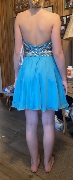 Rachel Allan Blue Size 0 Homecoming 50 Off Prom Midi Cocktail Dress on Queenly