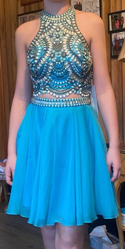 Rachel Allan Blue Size 0 Homecoming 50 Off Prom Midi Cocktail Dress on Queenly
