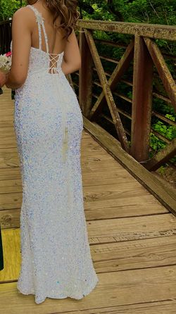 Sherri Hill White Size 6 Tall Height Sequin Military Mermaid Dress on Queenly