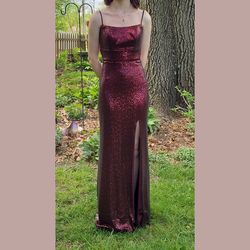 La Femme Red Size 4 Floor Length Prom Train Dress on Queenly
