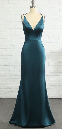 Zapaka Blue Size 8 Prom Mermaid Dress on Queenly