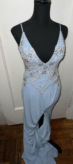 Jovani Blue Size 6 Prom Medium Height Mermaid Dress on Queenly