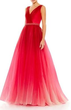 Mac Duggal Red Size 8 Flare Ombre Ball gown on Queenly