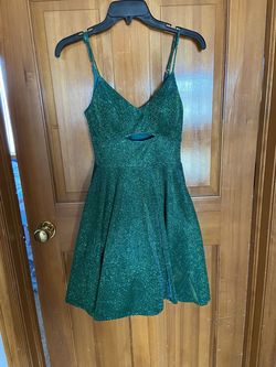 City Vibe Green Size 0 Spaghetti Strap Military A-line Dress on Queenly