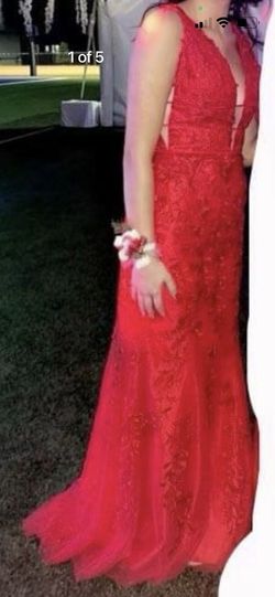 Sherri Hill Bright Red Size 2 Black Tie Pageant Pattern Straight Dress on Queenly