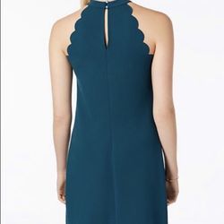 BCX Green Size 16 Plus Size Spandex Midi Halter Cocktail Dress on Queenly