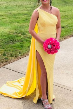 Sherri Hill Yellow Size 4 Black Tie Floor Length Pageant Straight Dress on Queenly
