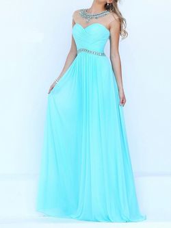 Sherri Hill Blue Size 2 Floor Length Teal A-line Dress on Queenly