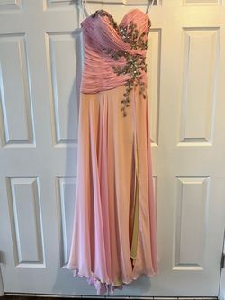 Tony Bowls Pink Size 4 Tulle Train Black Tie Side slit Dress on Queenly