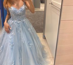 Alyce Paris Blue Size 0 Prom Floor Length Ball gown on Queenly
