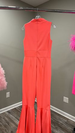 Rachel Allan Pink Size 6 Fringe Floor Length Jumpsuit Dress on Queenly