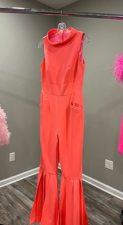 Rachel Allan Pink Size 6 Fringe Floor Length Jumpsuit Dress on Queenly