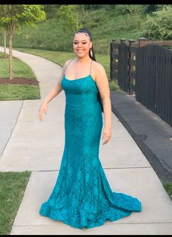 Sherri Hill Blue Size 14 Floor Length Mermaid Dress on Queenly
